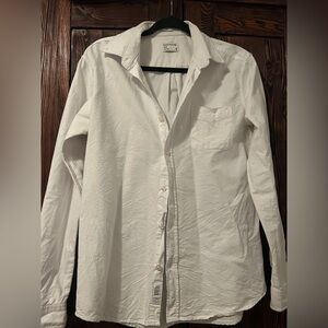 Frank and Oak Men's White Long Sleeve Shirt size M